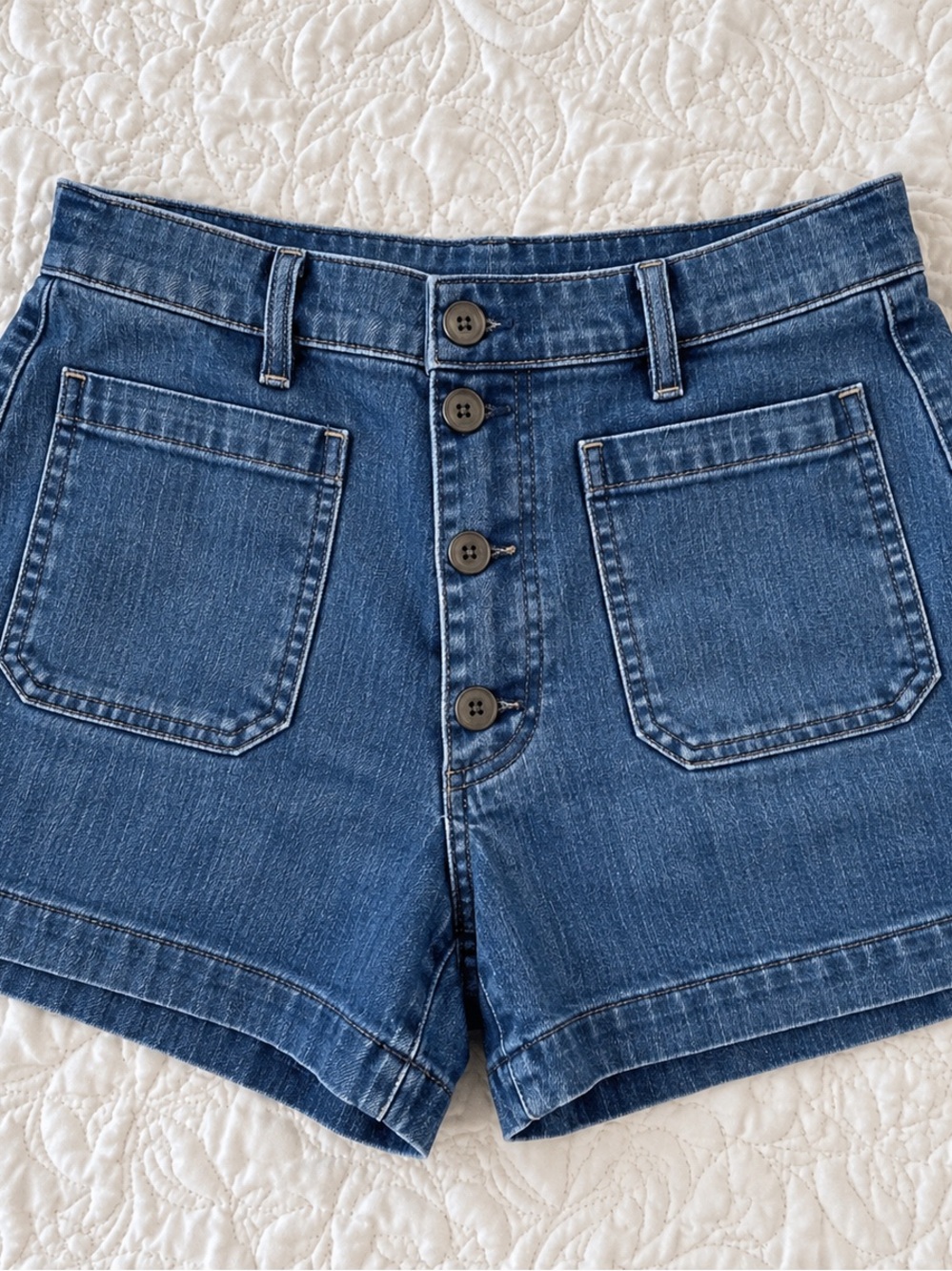 J. Crew Indigo Denim Button-Front Women's Shorts